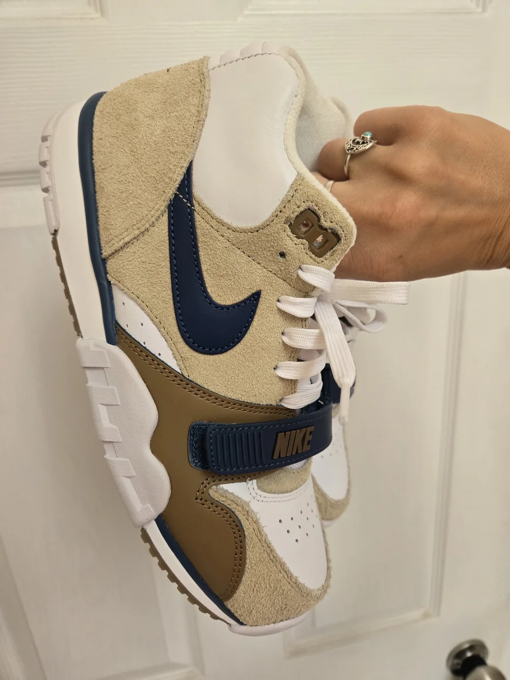 Nike Womens Tan and Navy Sneakers